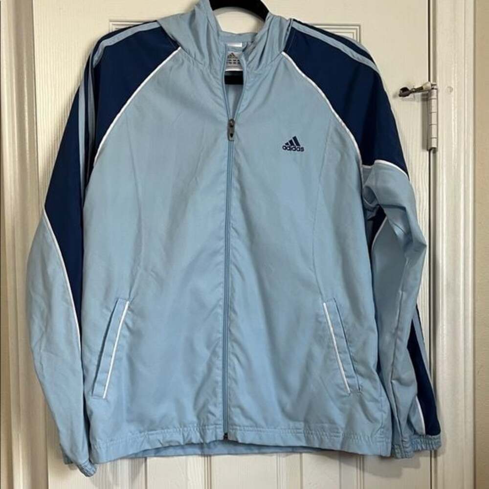 Adidas Sky Blue and Navy Track Jacket